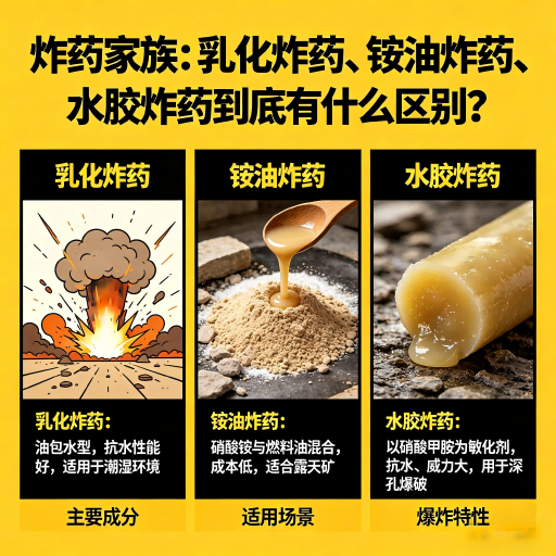 云南炸药家族：乳化炸药、铵油炸药、水胶炸药到底有什么区别？